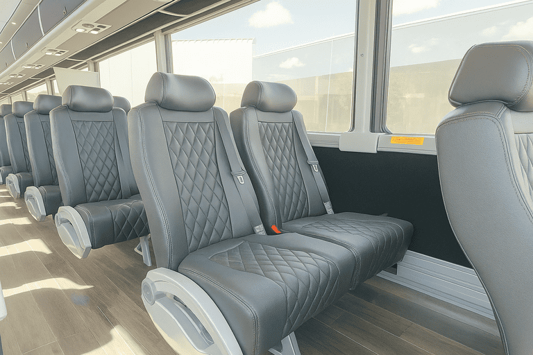 interior of Parma Coach Bus Service charter bus