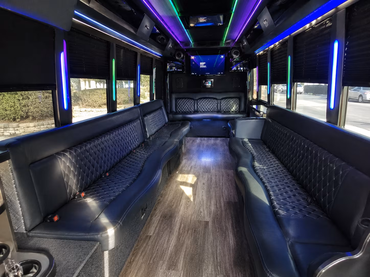 parma 15 passenger party bus interior