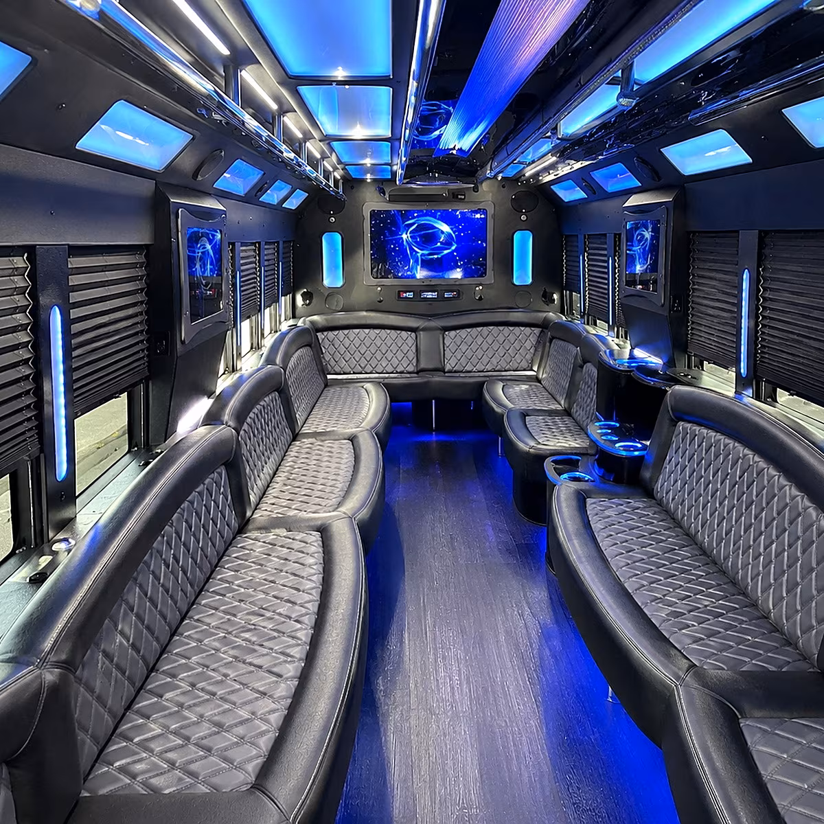 parma 50 passenger party bus interior