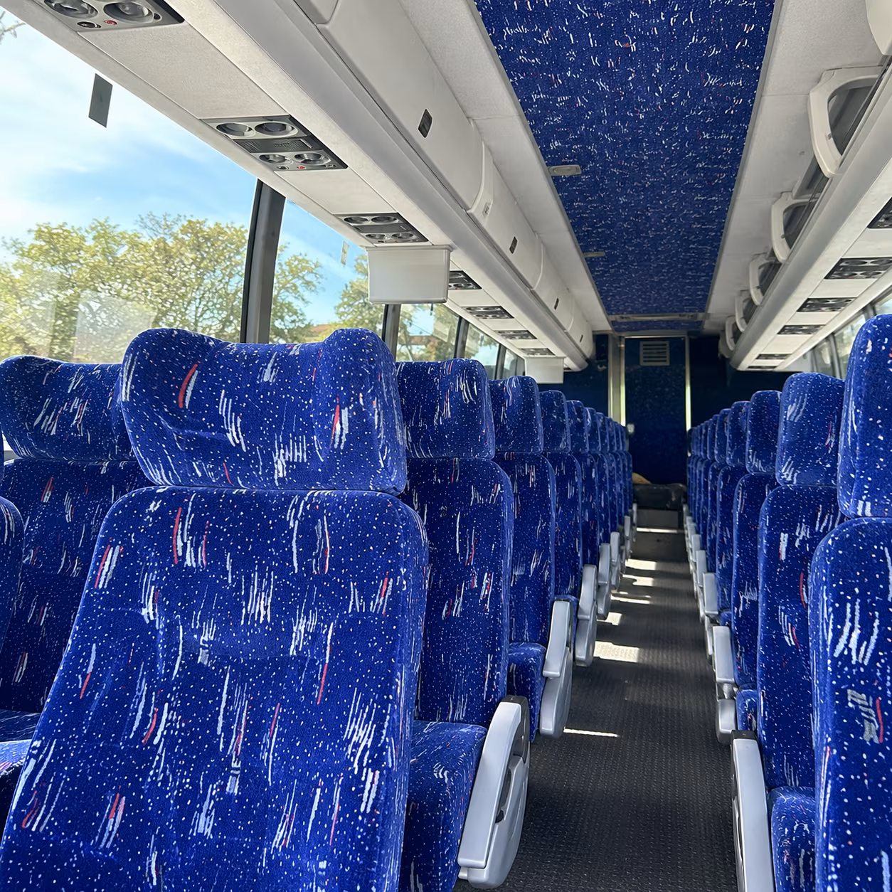 parma 56 passenger charter bus interior